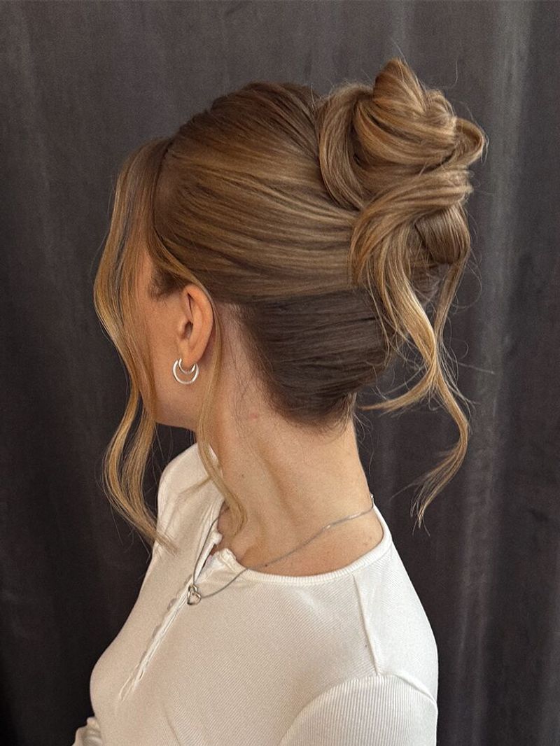 Soft Updo with Face-Framing Tendrils
