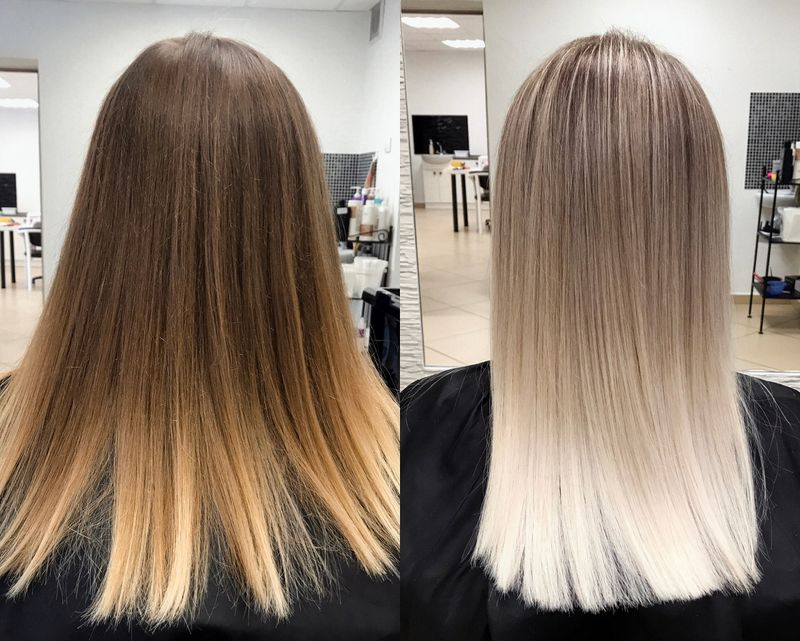 Tone immediately after bleaching