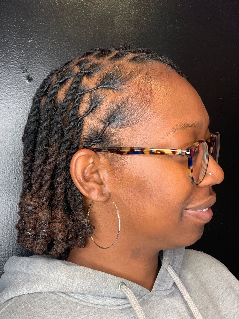 Loc Bob with Blunt Bangs