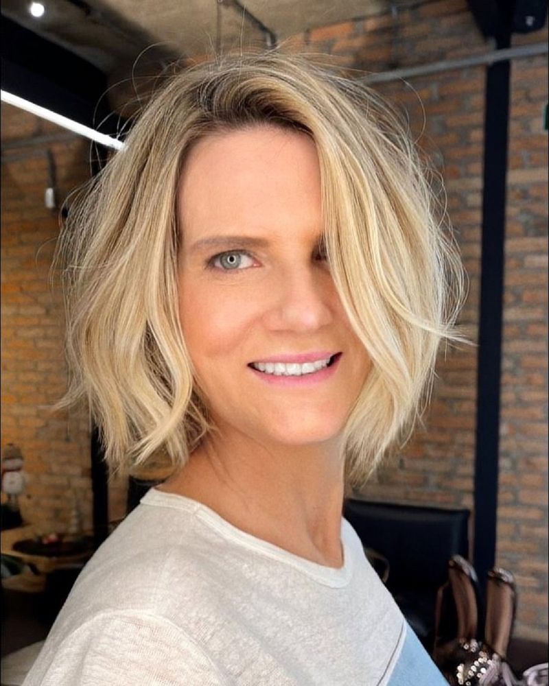 Layered Bob with Side-Swept Bangs