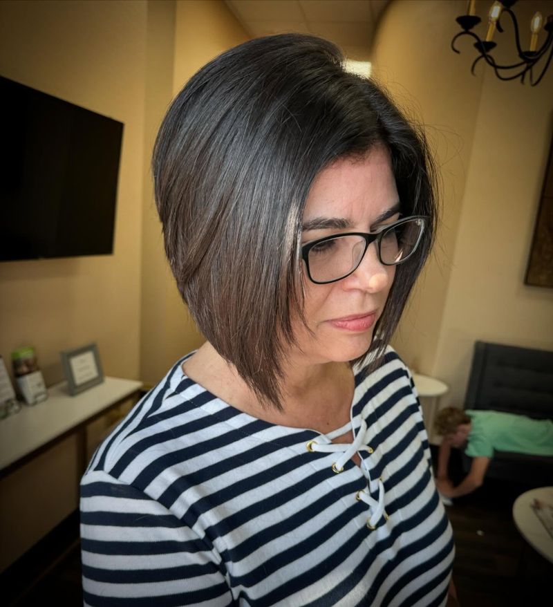 Severe A-Line Bob With Heavy Interior Layers
