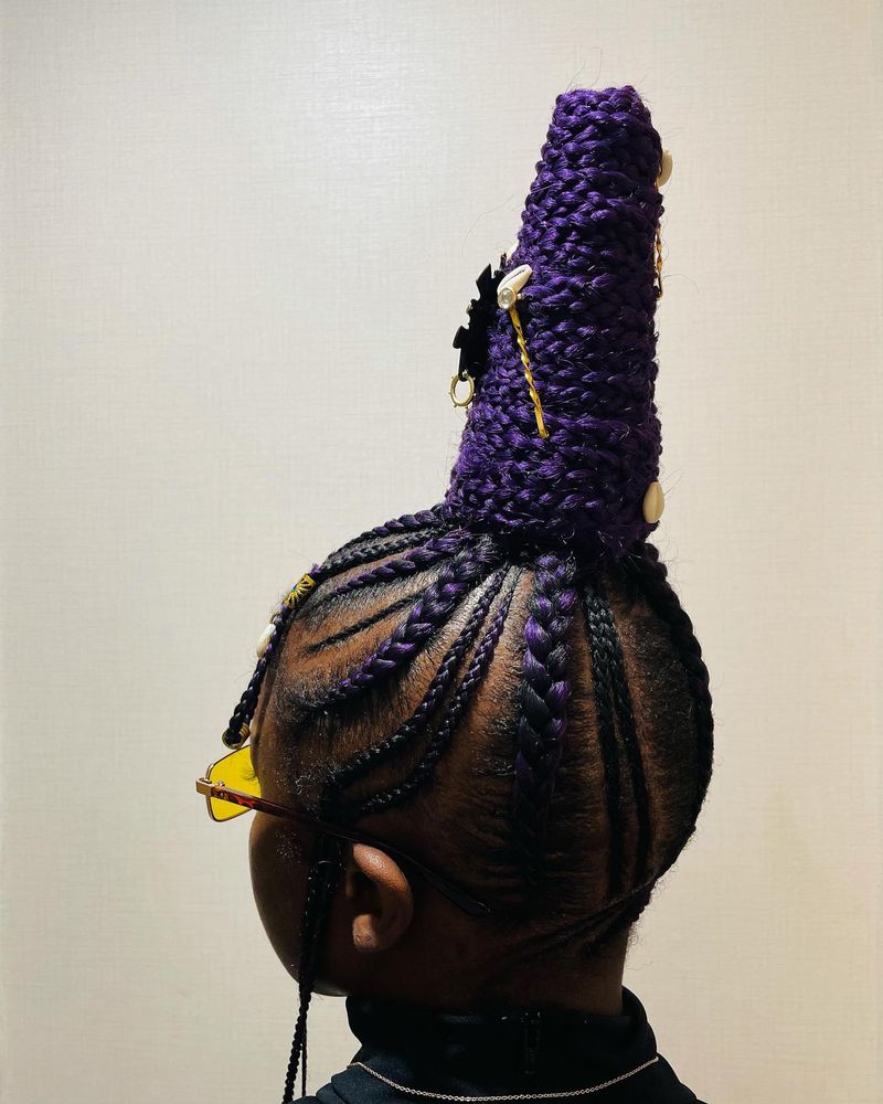 Sculptural Updo with Fabric Incorporation
