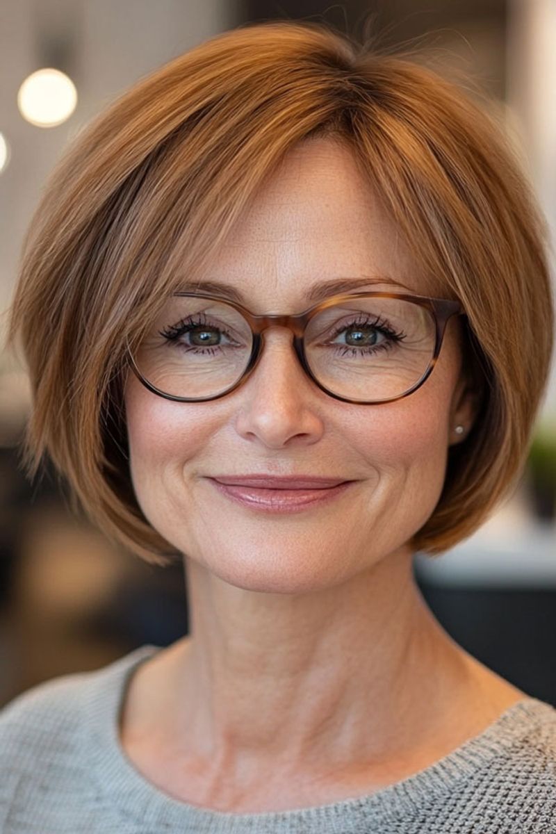 Modern Bob with Side-Swept Bangs