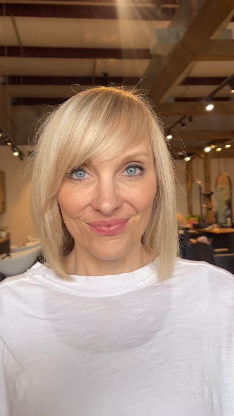 Blunt Bob with Angled Sweep