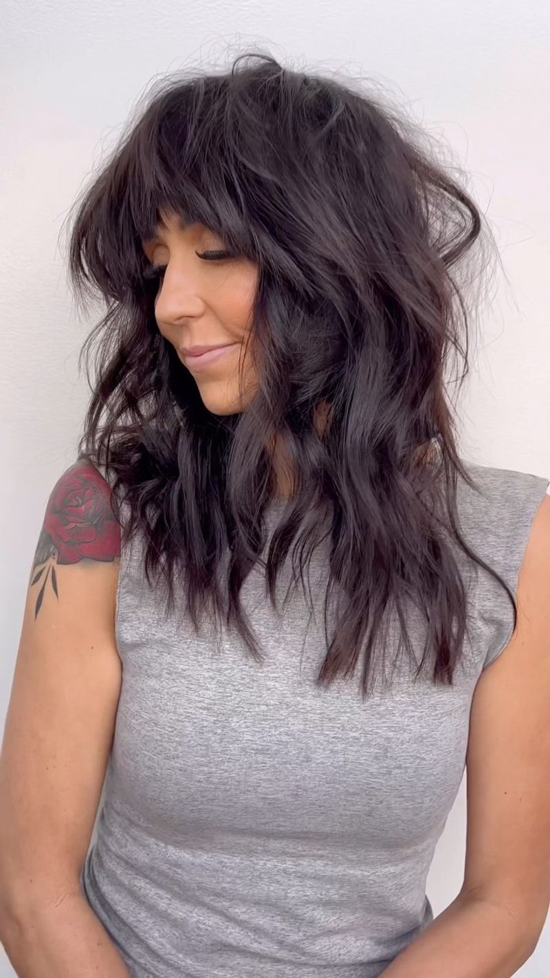 Shoulder-Length Shag with Feathered Layers
