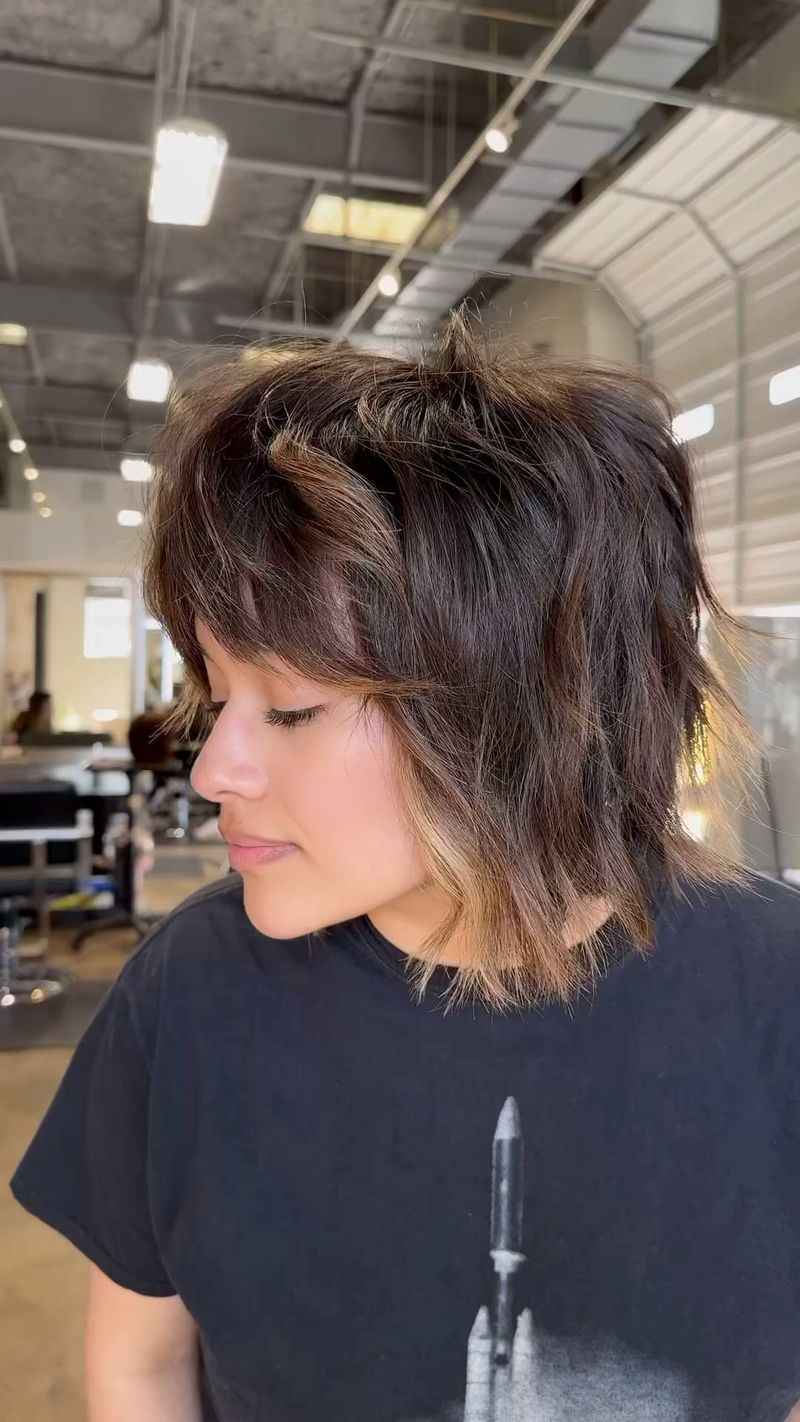 Graduated Shag with Curtain Bangs
