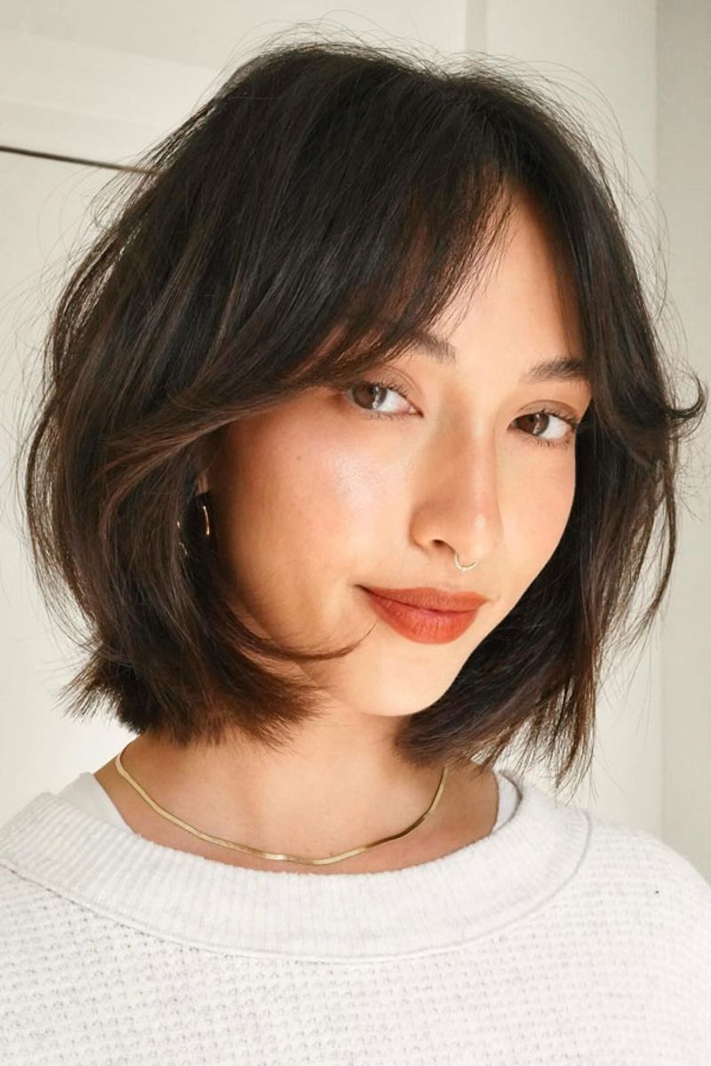 Chin-Length Bob with Wispy Layers