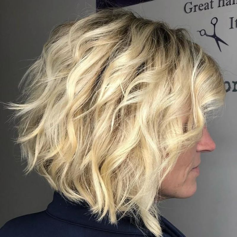 Shoulder-Length Bob with Tousled Waves