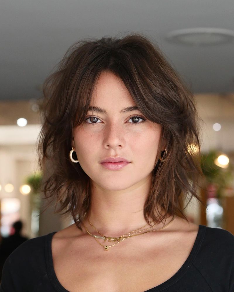 Layered Bob with Curtain Fringe