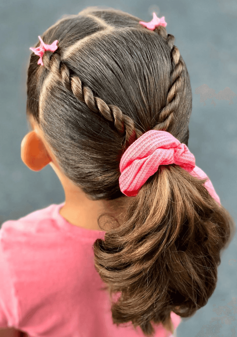 Curly Ponytail with Scarf