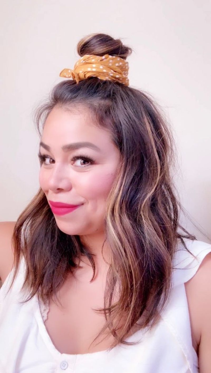 Scarf-Wrapped Top Knot