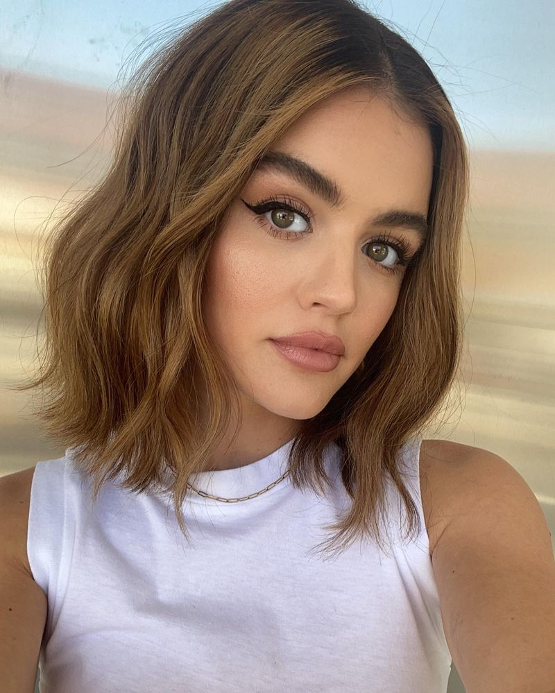 Lucy Hale's Textured Lob