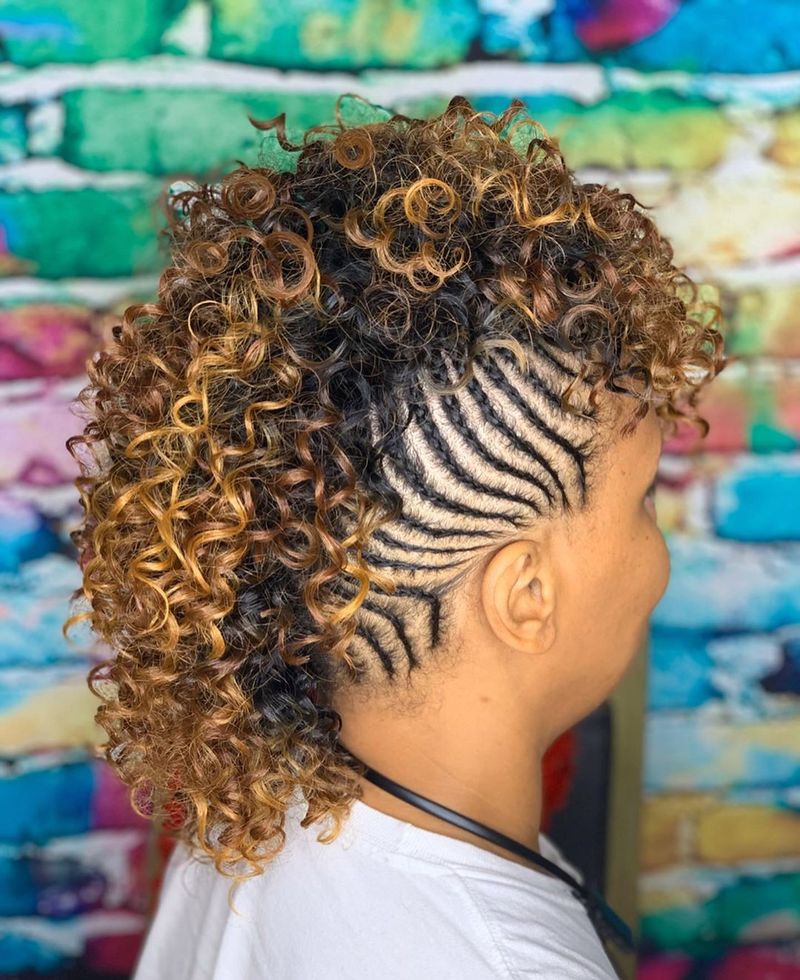 Braided Curly Mohawk