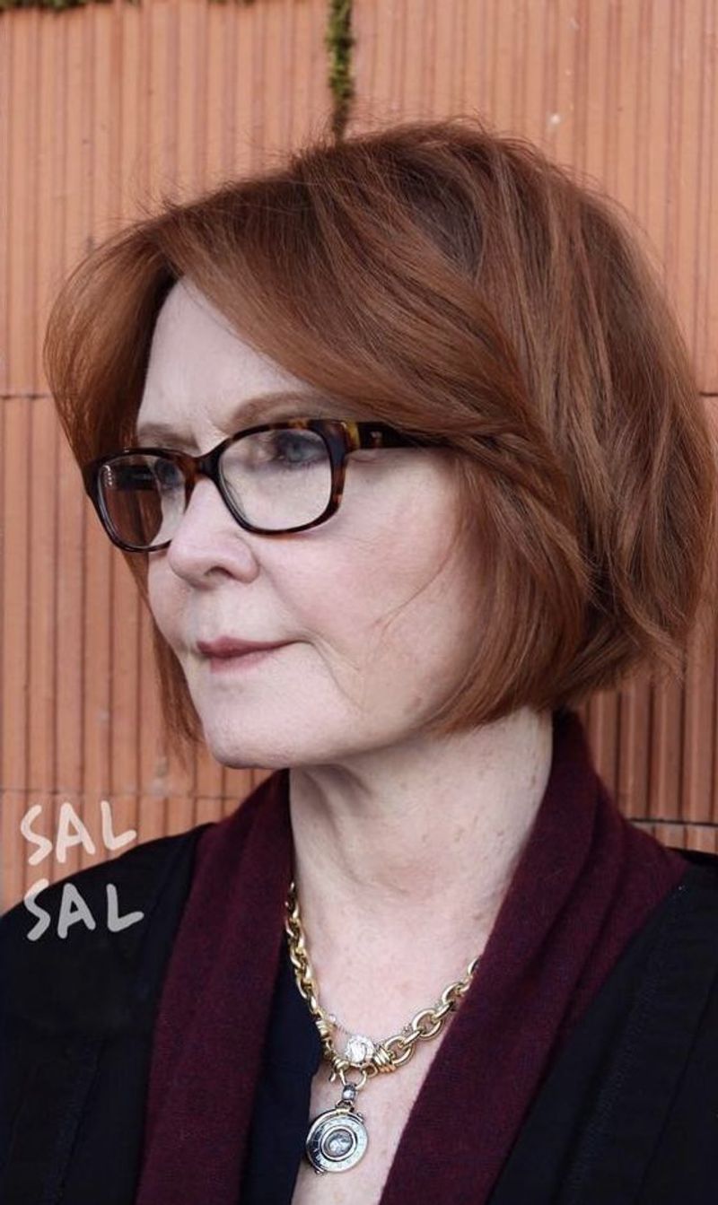 Chin-Length Bob with Curtain Bangs