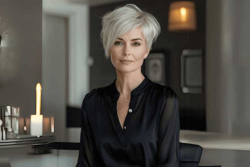 Sleek Angled Long Pixie
