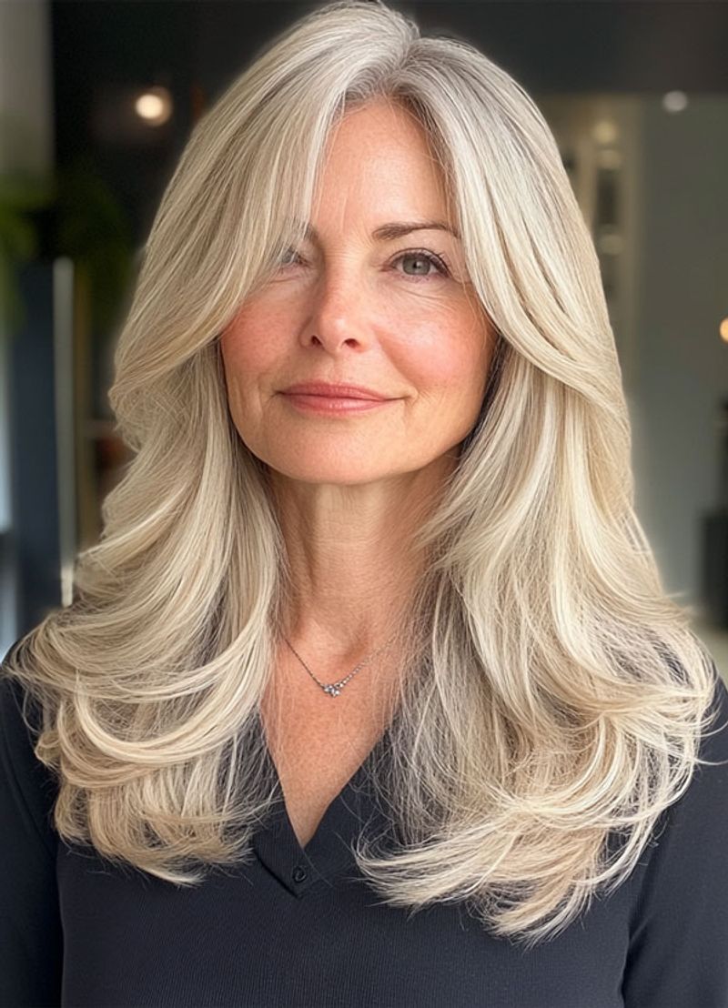Long Layers with Subtle Side Bang