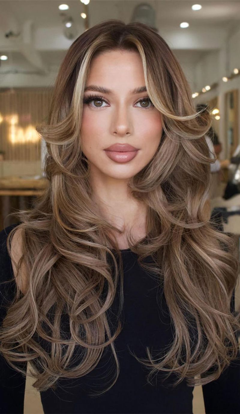 Curtain Bangs with Tiered Layers