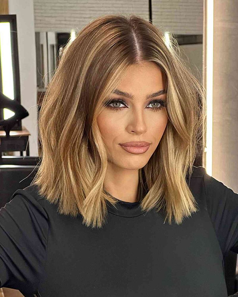Blunt Lob with Subtle Layers