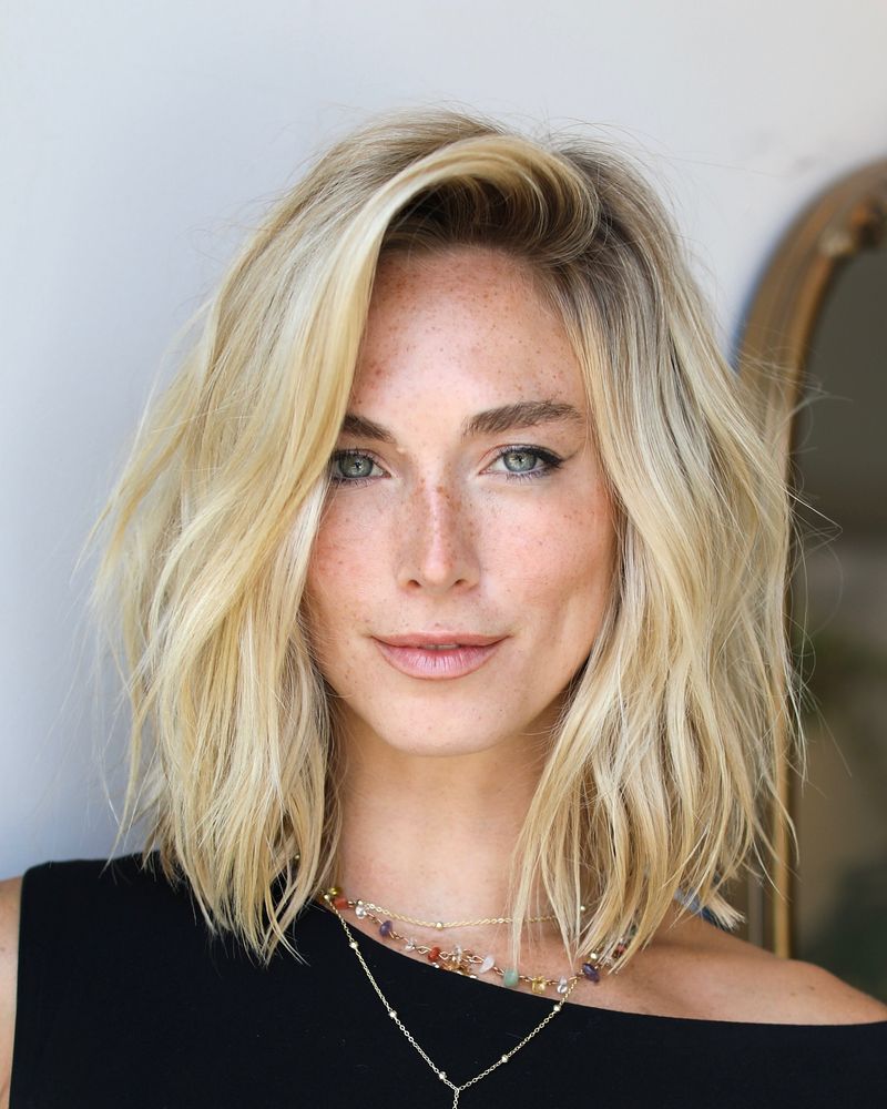 Blunt Lob With Side-Swept Bangs