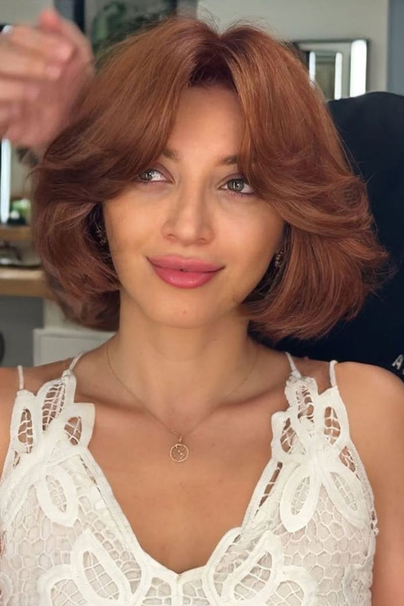 Voluminous Bob with Curtain Bangs