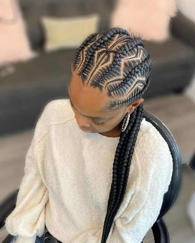 Zig-Zag Part Ghana Braids