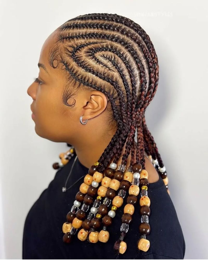 Ghana Braids with Colorful Beads