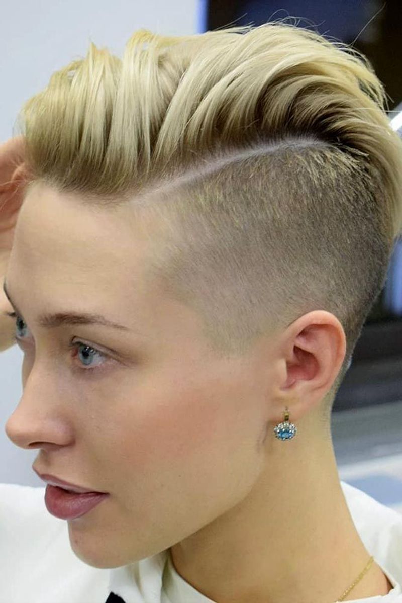 Pompadour with Shaved Sides