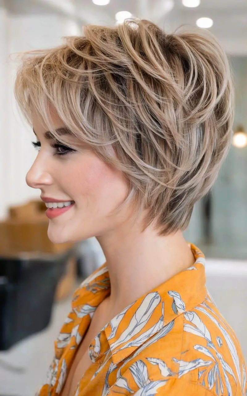 Feathered Layered Pixie
