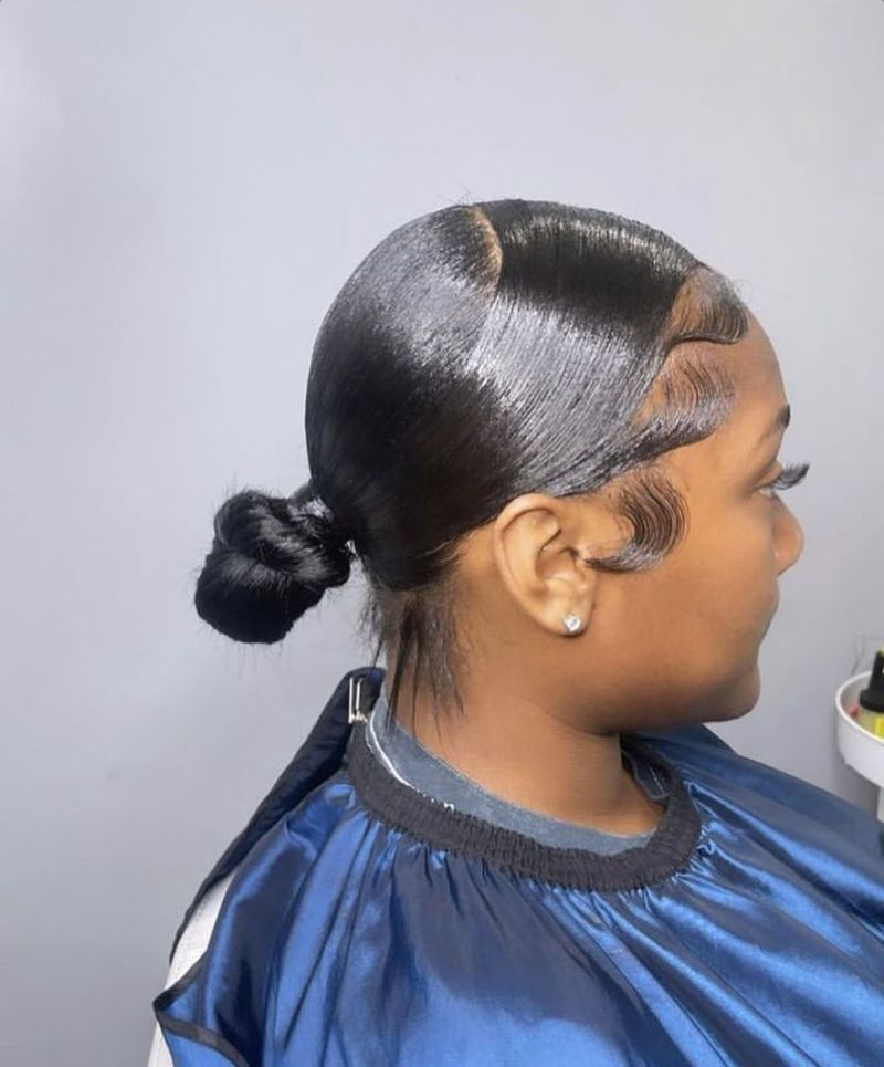 Slicked-Back Bun with Cuffs