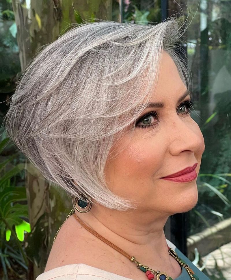 Asymmetrical Bob with Bold Sweep