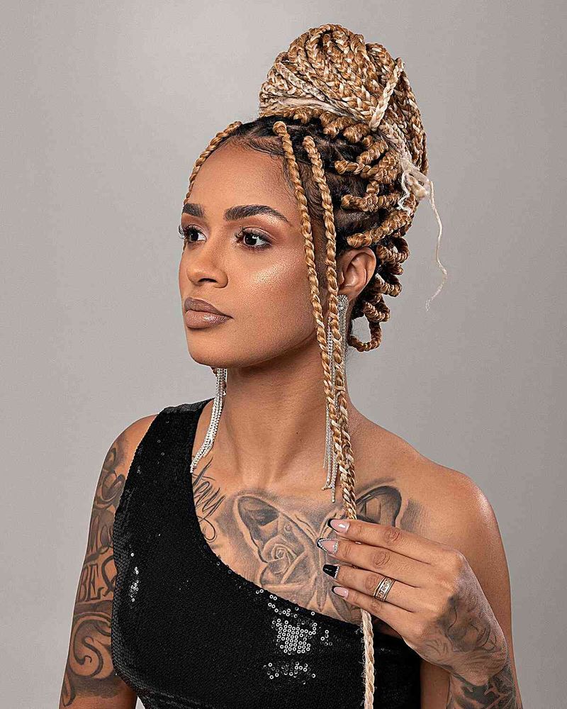 Harper's Platinum Twisted Updo