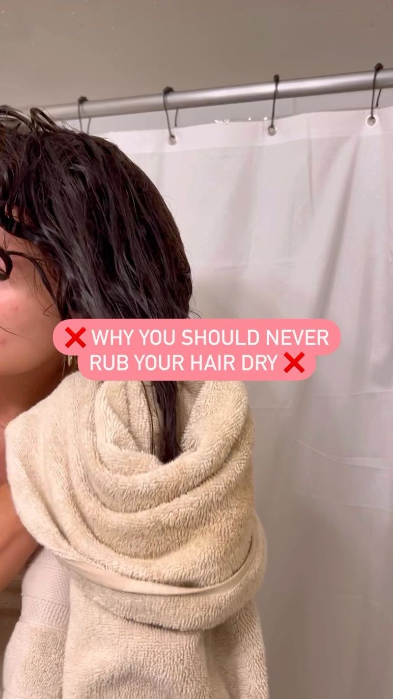 Rubbing Hair with a Towel