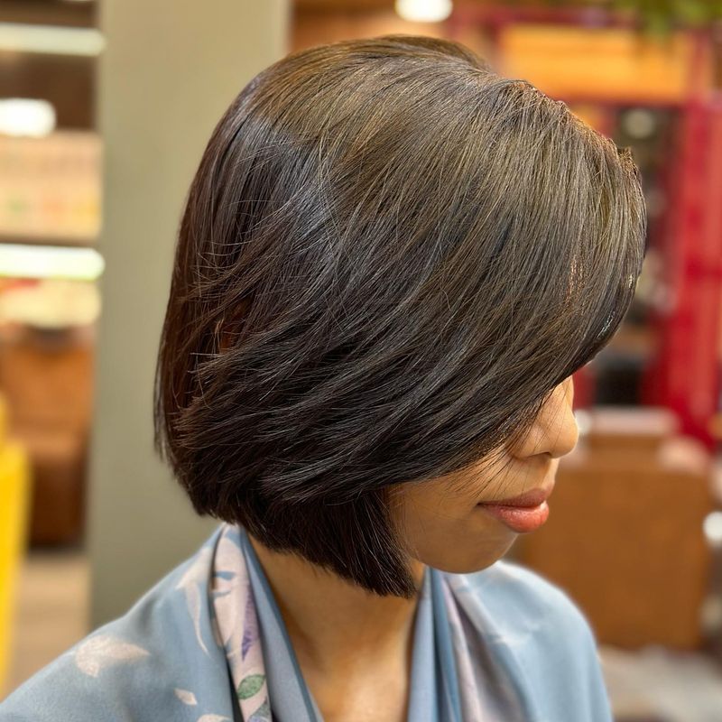 Wispy Asymmetrical Bob for Fine Hair
