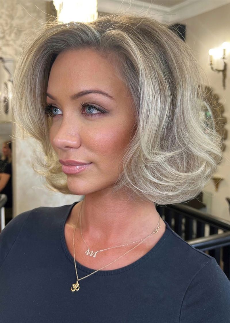 Soft Layered Bob with Highlights