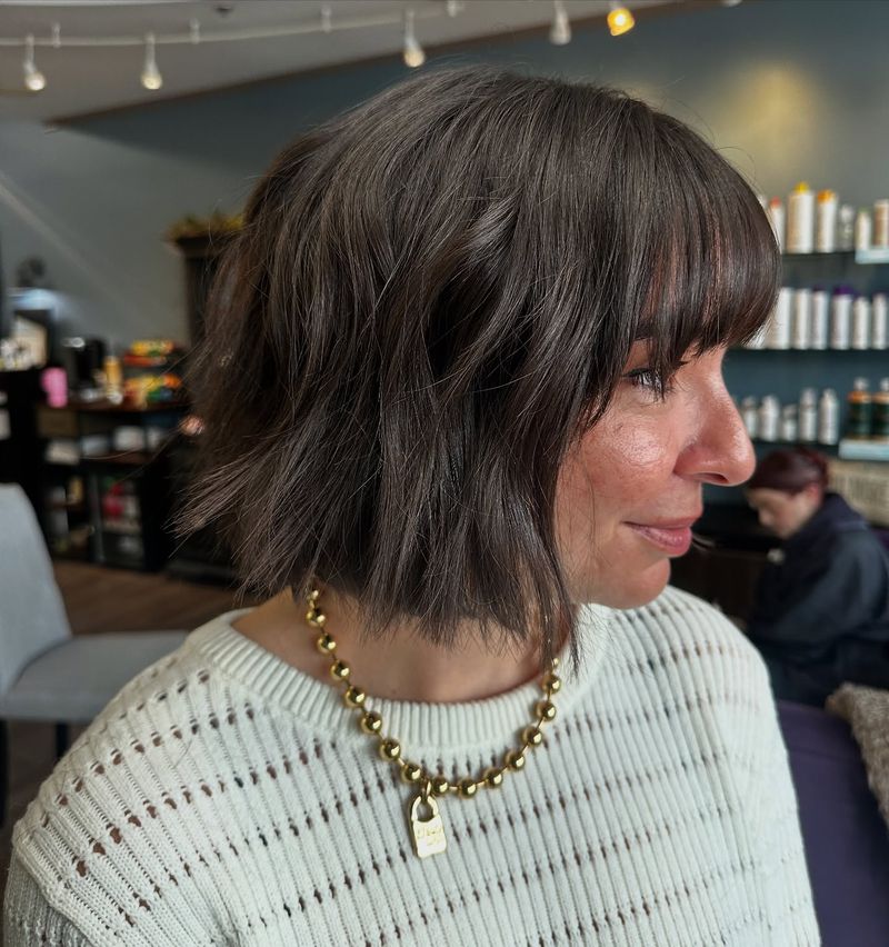 Textured Bob with Wispy Fringe