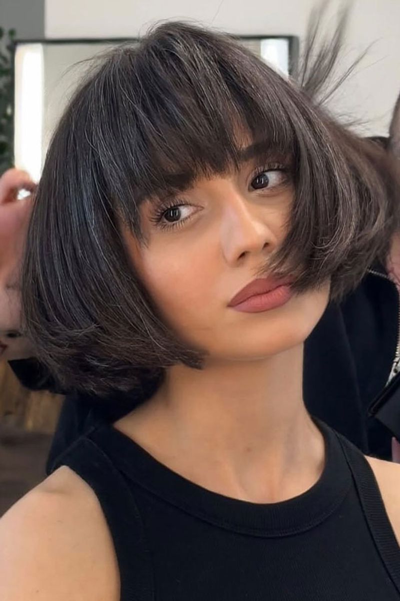 French Bob with Blunt Bangs