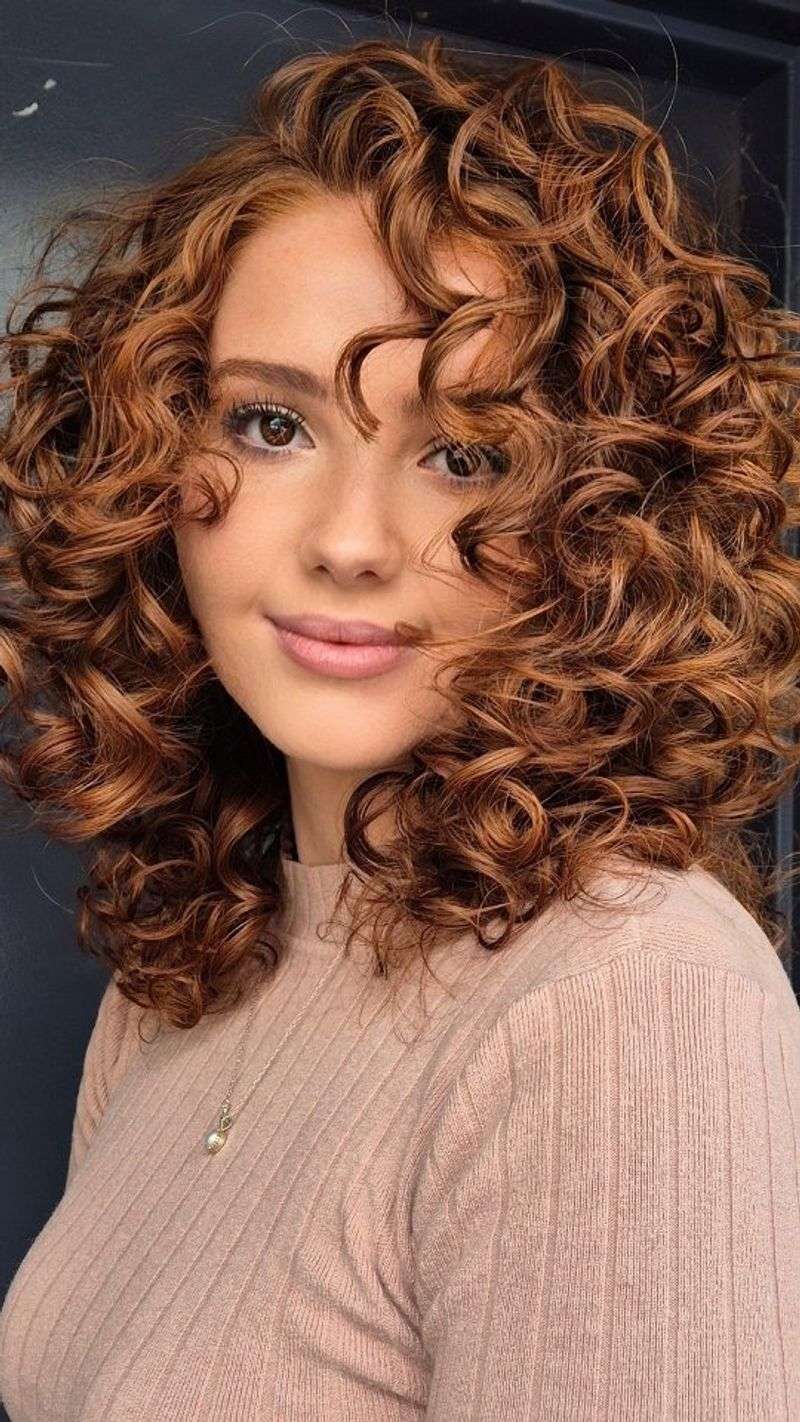 Curly Layered Mid-Length Cut