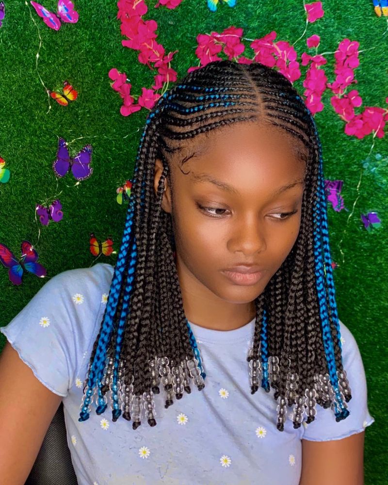 Fulani Braids with Beaded Ends