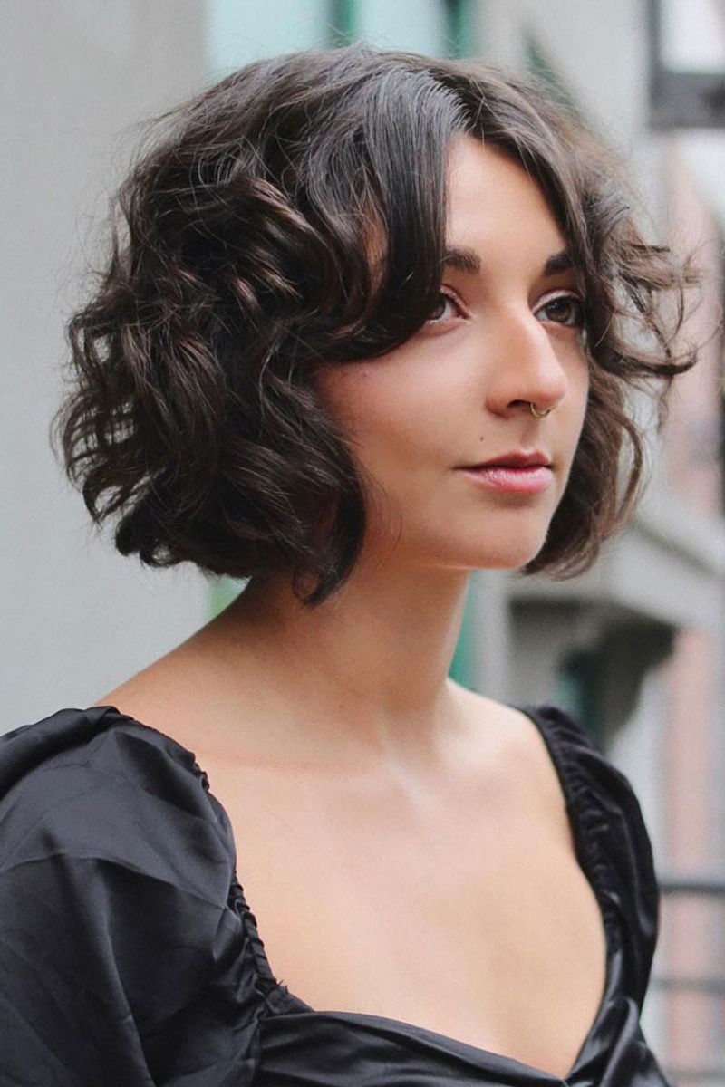 Tousled Bob with Curtain Bangs