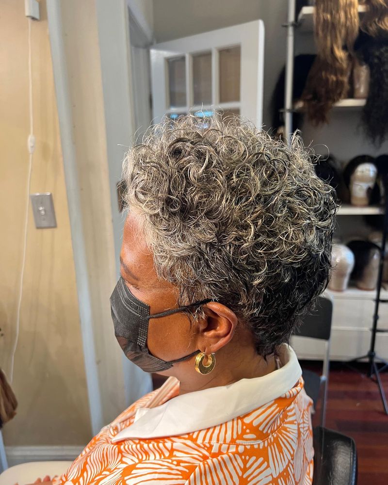 Fluffy Salt-and-Pepper Afro