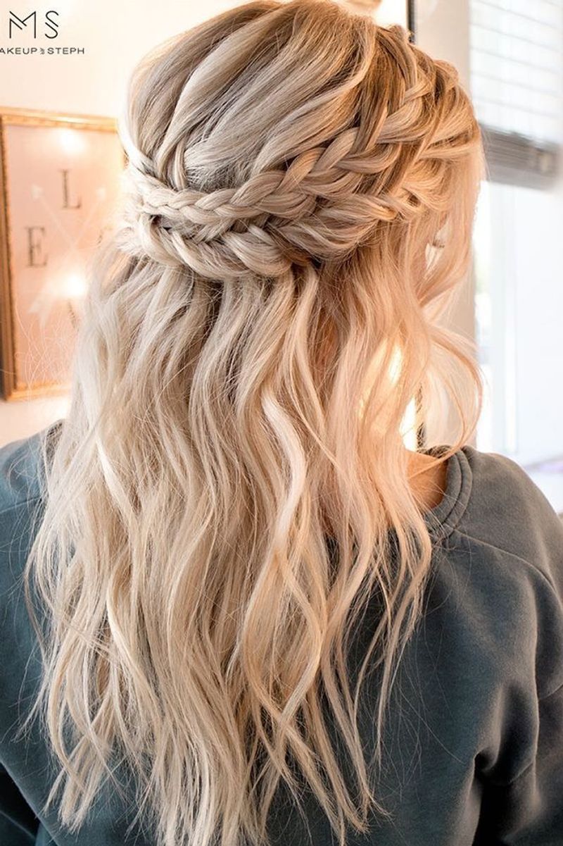 Half-Up Crown Braid