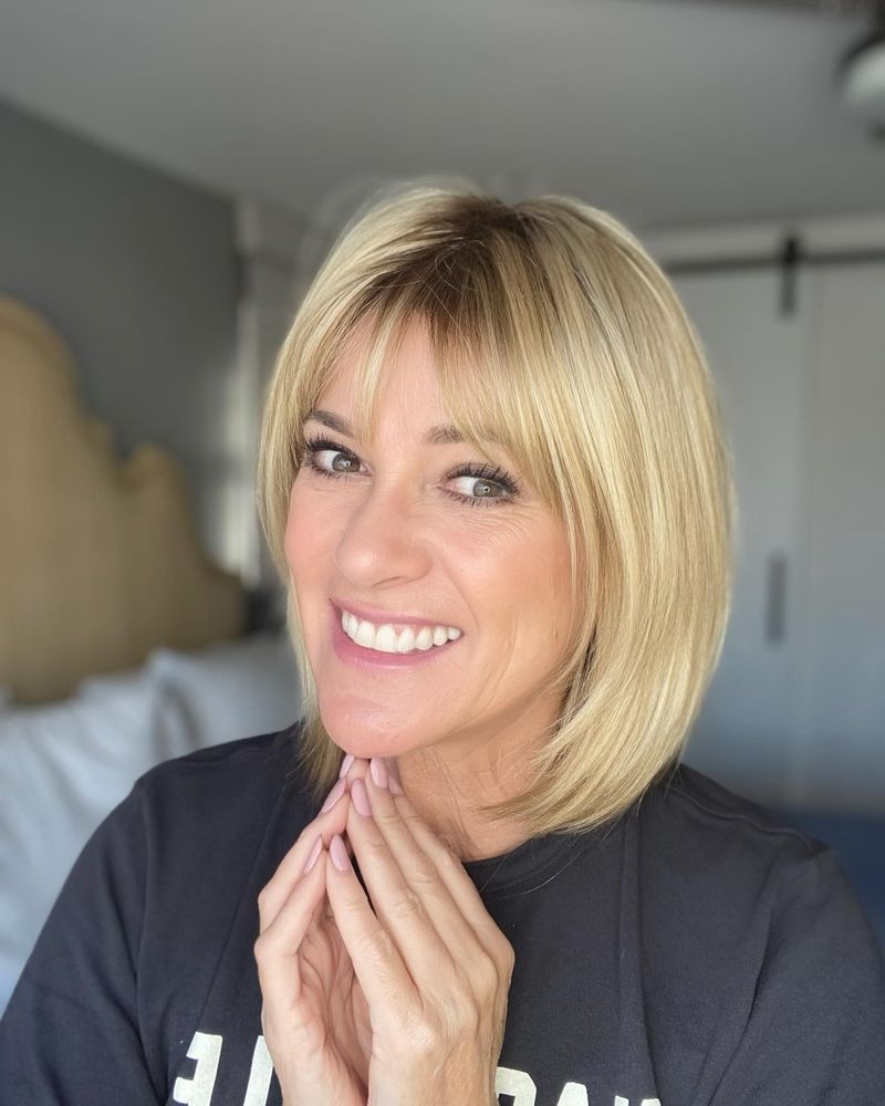 Soft Rounded Bob With Wispy Bangs