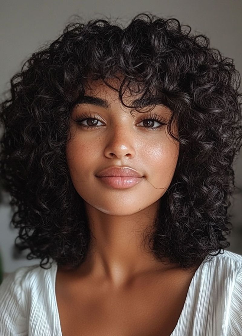 Curly Collarbone Cut
