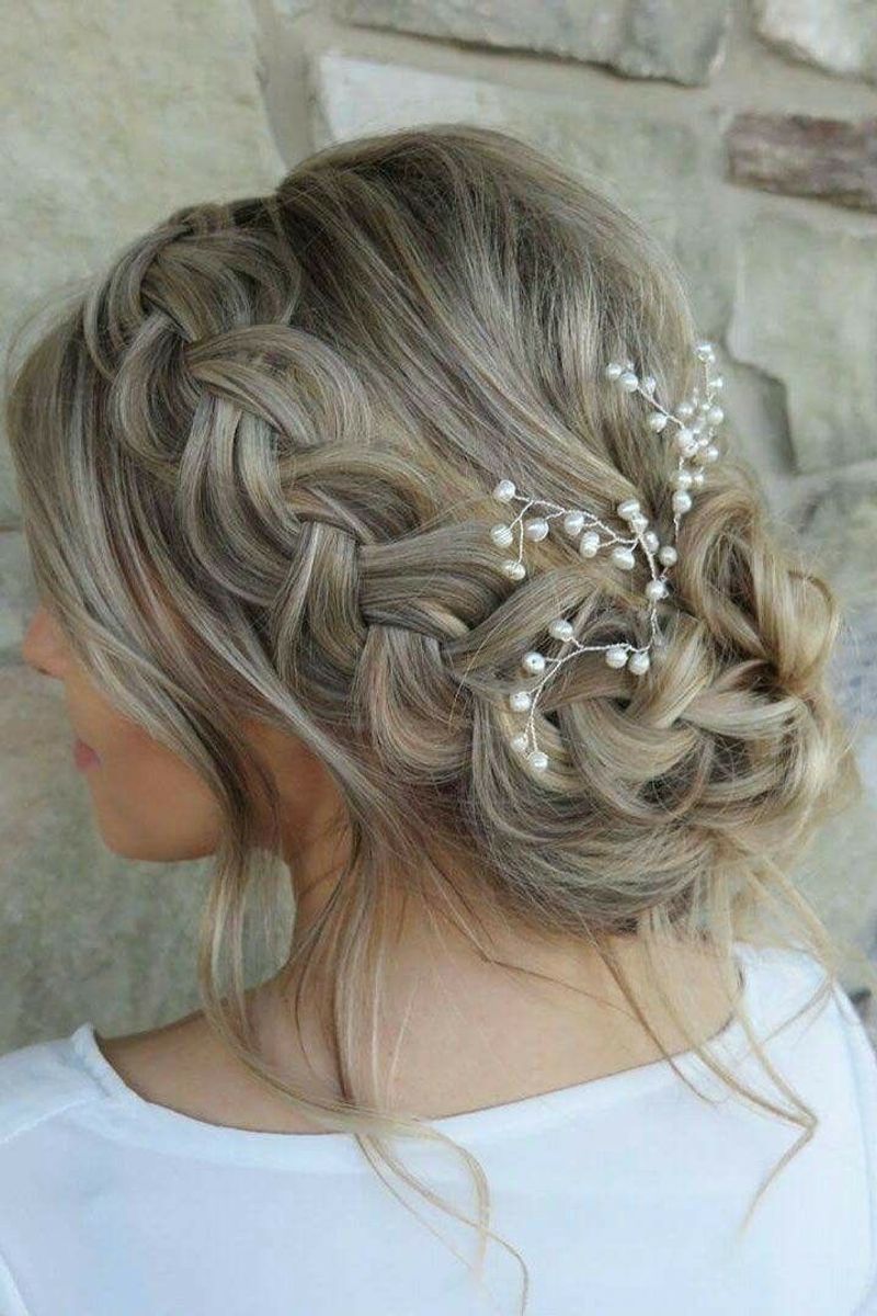Halo Braid with Baby's Breath