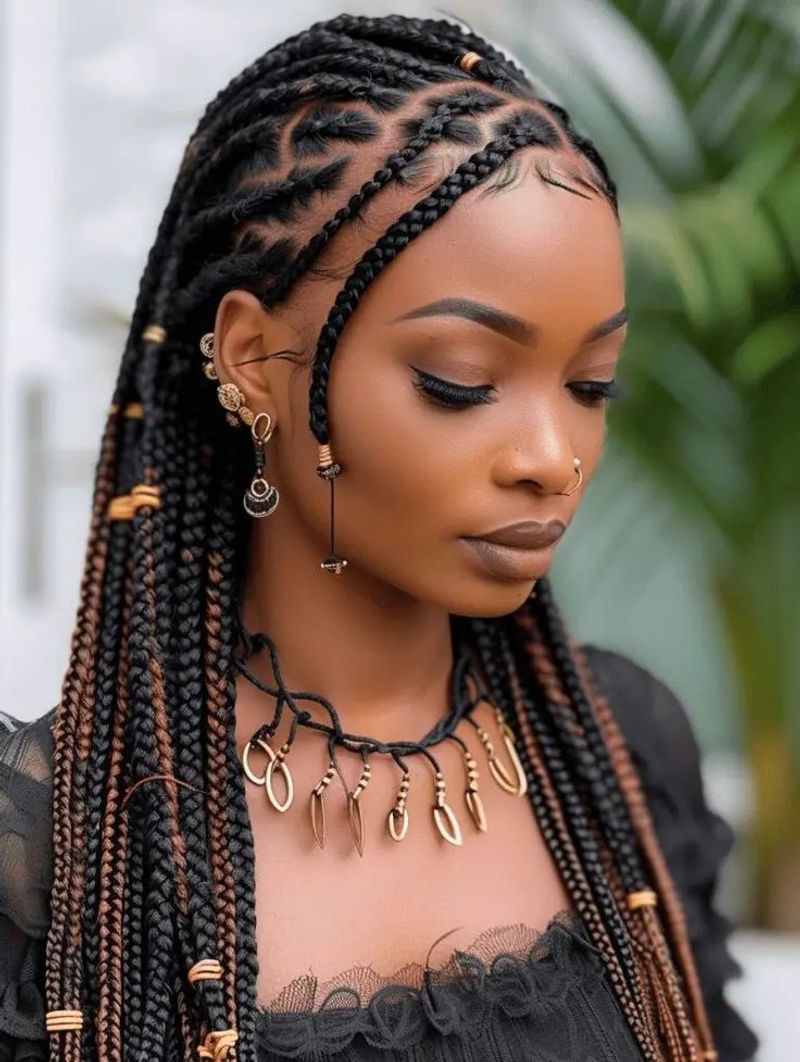 Fulani Braids with Gold Cuffs