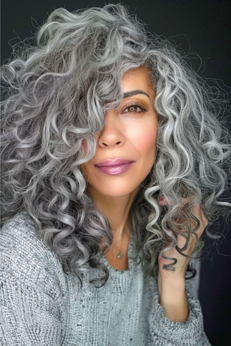 Curly Gray Shag