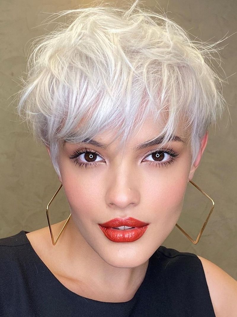 Tousled Platinum Pixie