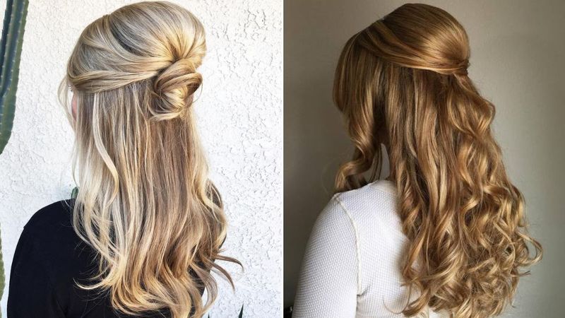 Half-Up Styles With No Volume