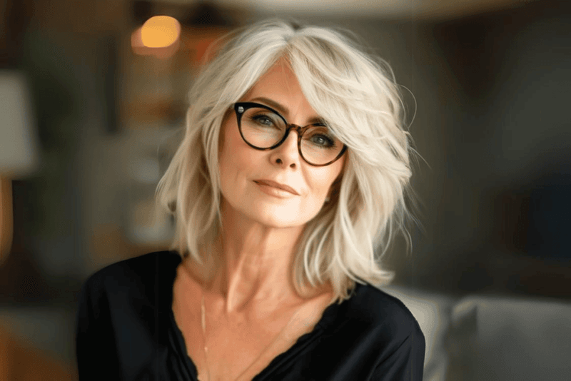 Layered Bob with Side-Swept Bangs