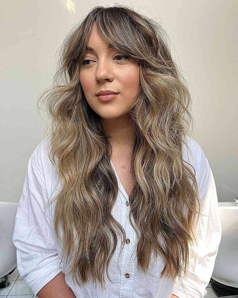 Tousled Shag with Curtain Bangs